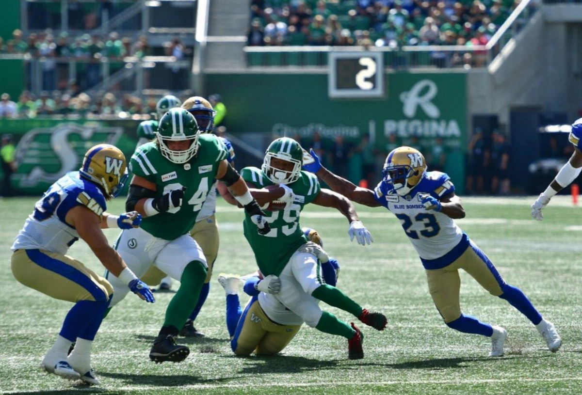 CFL playoffs: Bombers beat Roughriders on pass off goal post