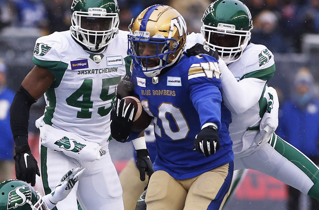 CFL playoffs: Bombers beat Roughriders on pass off goal post - Sports  Illustrated