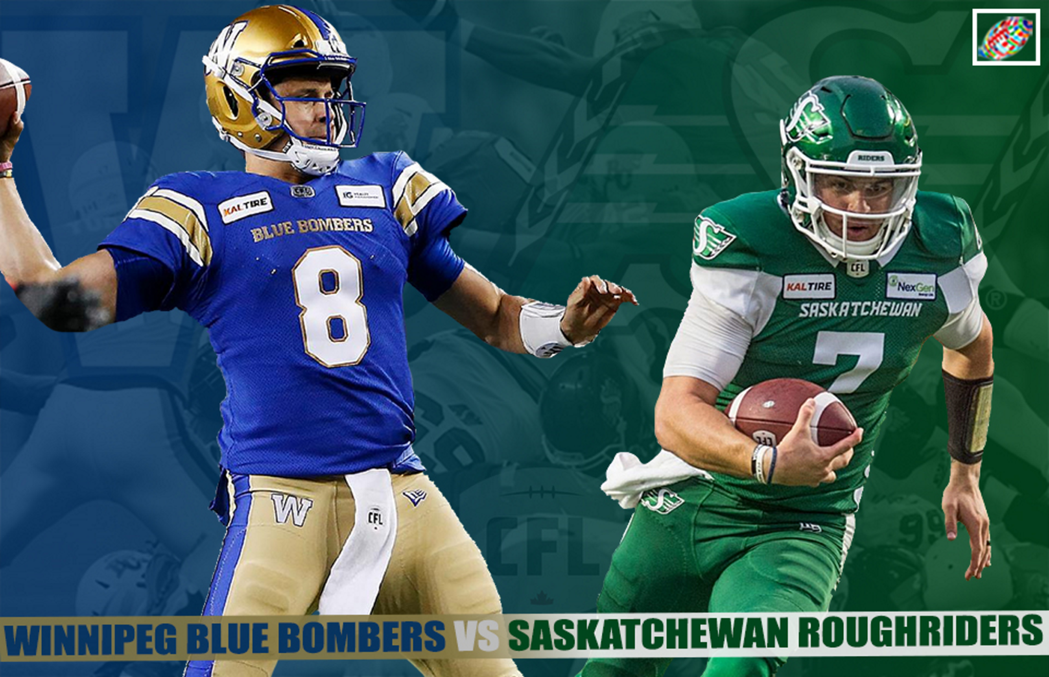 Saskatchewan Roughriders. Ель Бамберс Блю.