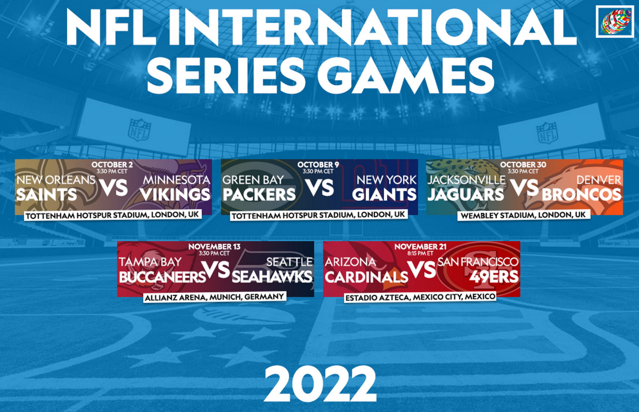 NFL announces matchups for 2022 International Series games Final