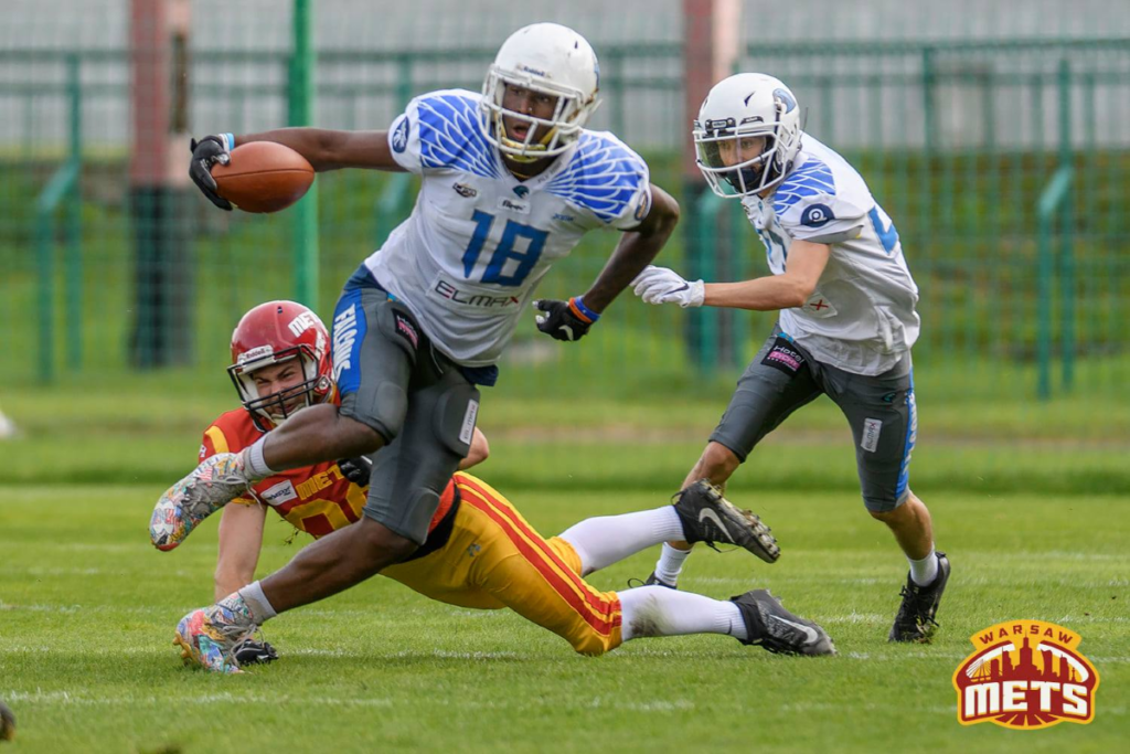 Warsaw Mets Defensive Back- Tj Richardson  Don't miss today's match up  between the Warsaw Mets and the Tychy Falcons in Warsaw Poland. Watch every  snap live and free on AFI.tv 