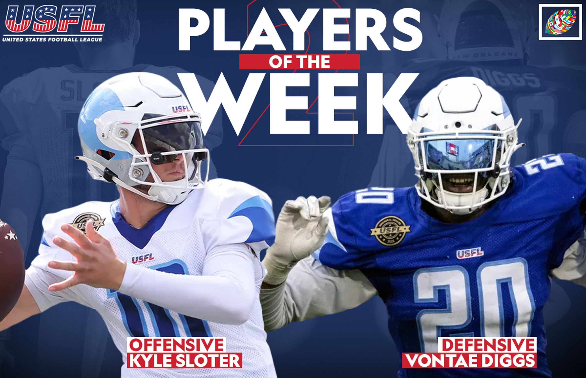 USFL Week 2 Players of the Week Kyle Sloter, Vontae Diggs