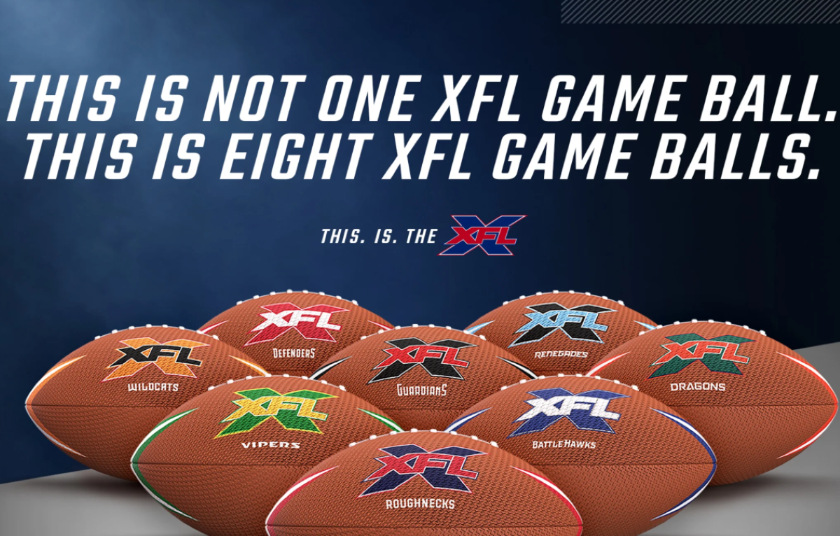 XFL official game balls unique to each team