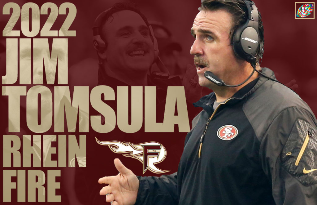 13 May 2022, Hamburg: Jim Tomsula (l), Rhein Fire head coach, and Patrick  Esume, commissioner, Stock Photo, Picture And Rights Managed Image. Pic.  PAH-220513-99-277705-DPAI